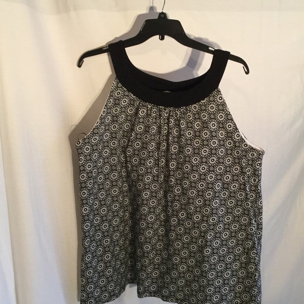 Jones New York 2x black white w/shelf bra nwot